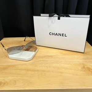 VTG AUTHENTIC Chanel Rimless Gradient CC Women's tinted Blue Sunglasses